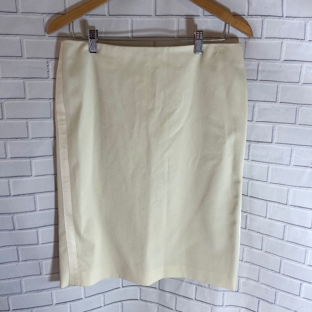 Sisley‎ Ivory Pencil Skirt Taglia/Sz 44/US 12